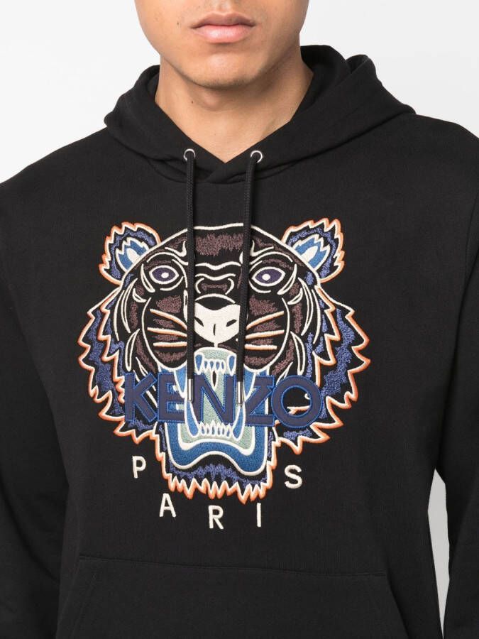 Kenzo Hoodie met geborduurd logo Zwart