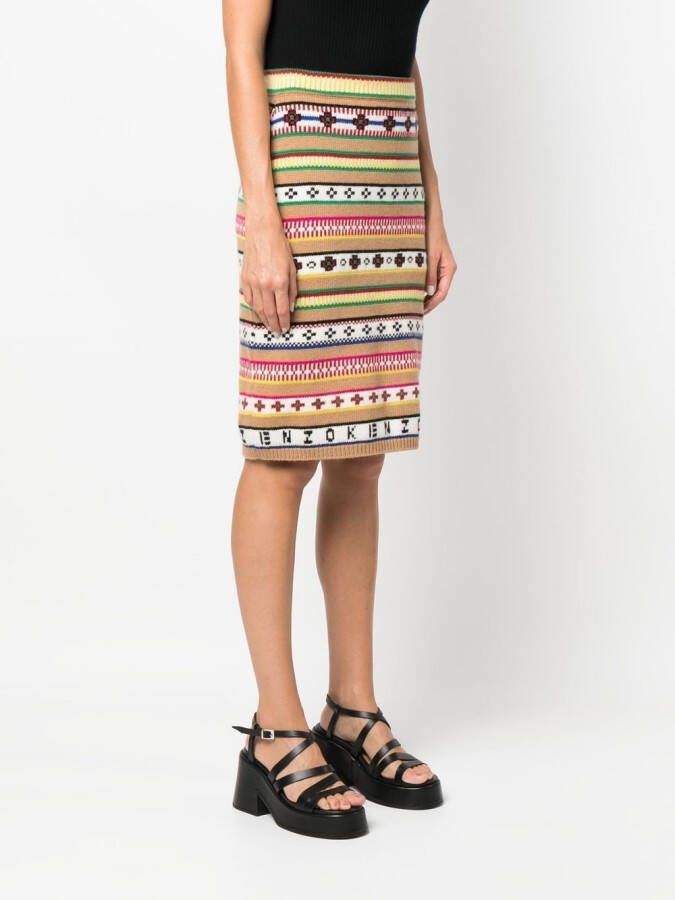Kenzo Intarsia rok Beige
