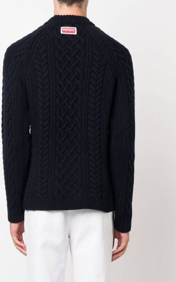Kenzo Kabelgebreide trui Blauw
