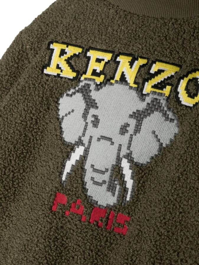 Kenzo Kids Bomberjack met geborduurd logo Groen