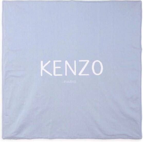 Kenzo Kids Deken met logoprint Blauw