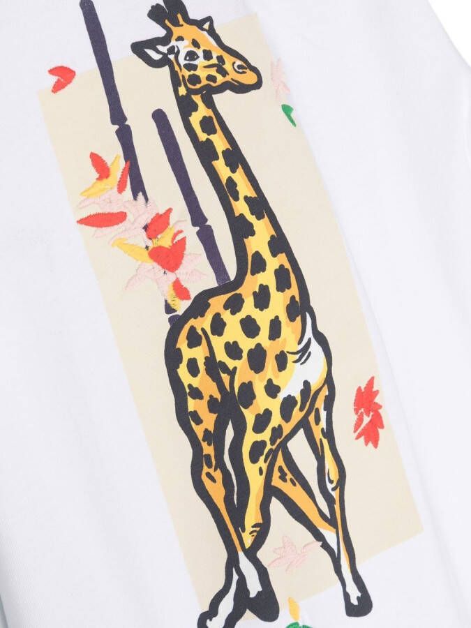 Kenzo Kids T-shirtjurk met print Wit