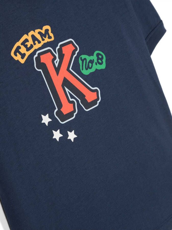 Kenzo Kids T-shirt met print Blauw