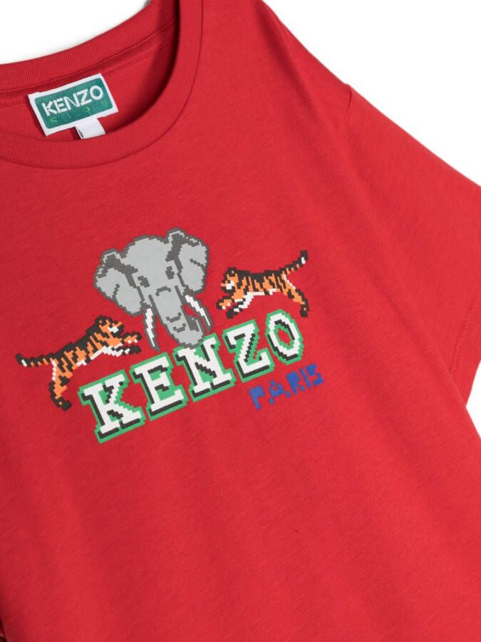Kenzo Kids T-shirt met print Rood