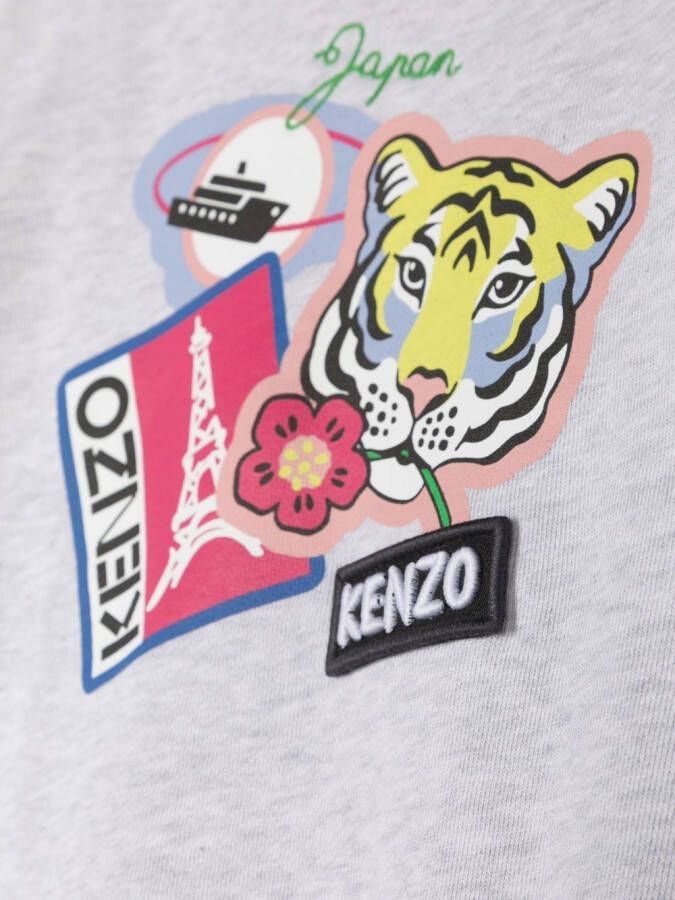 Kenzo Kids T-shirtjurk met print Grijs