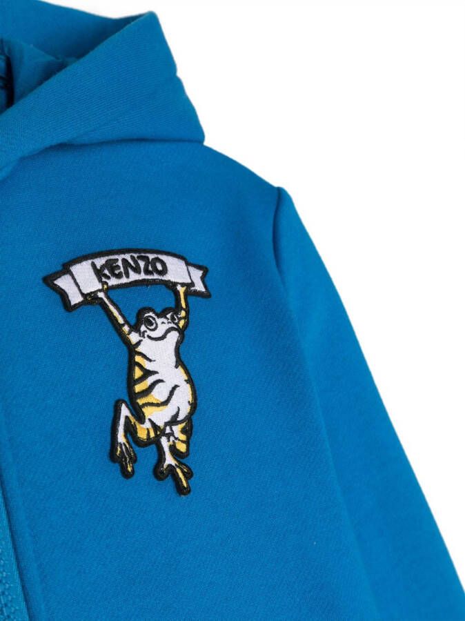 Kenzo Kids Hoodie met logopatch Blauw