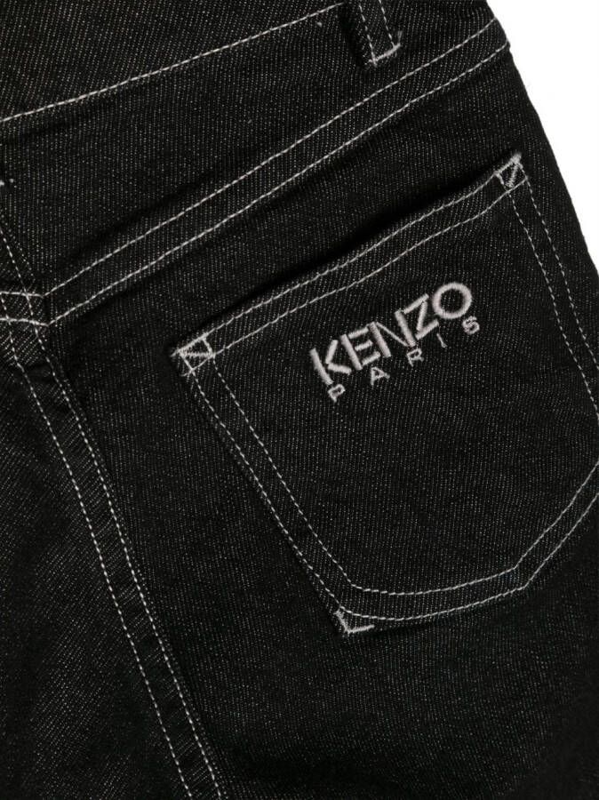 Kenzo Kids Jeans met tekst print Zwart