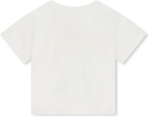 Kenzo Kids Katoenen T-shirt met logoprint Beige