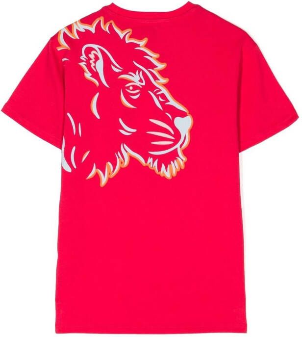 Kenzo Kids T-shirt met leeuwenkop Roze