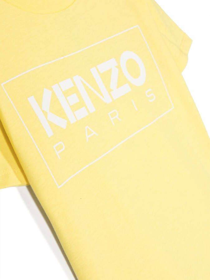 Kenzo Kids T-shirt met logoprint Geel