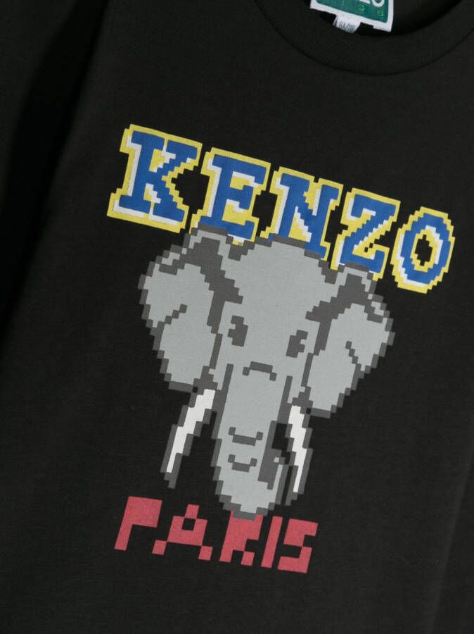 Kenzo Kids T-shirt met logoprint Zwart