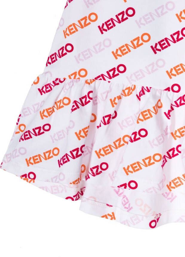 Kenzo Kids T-shirtjurk met logoprint Wit