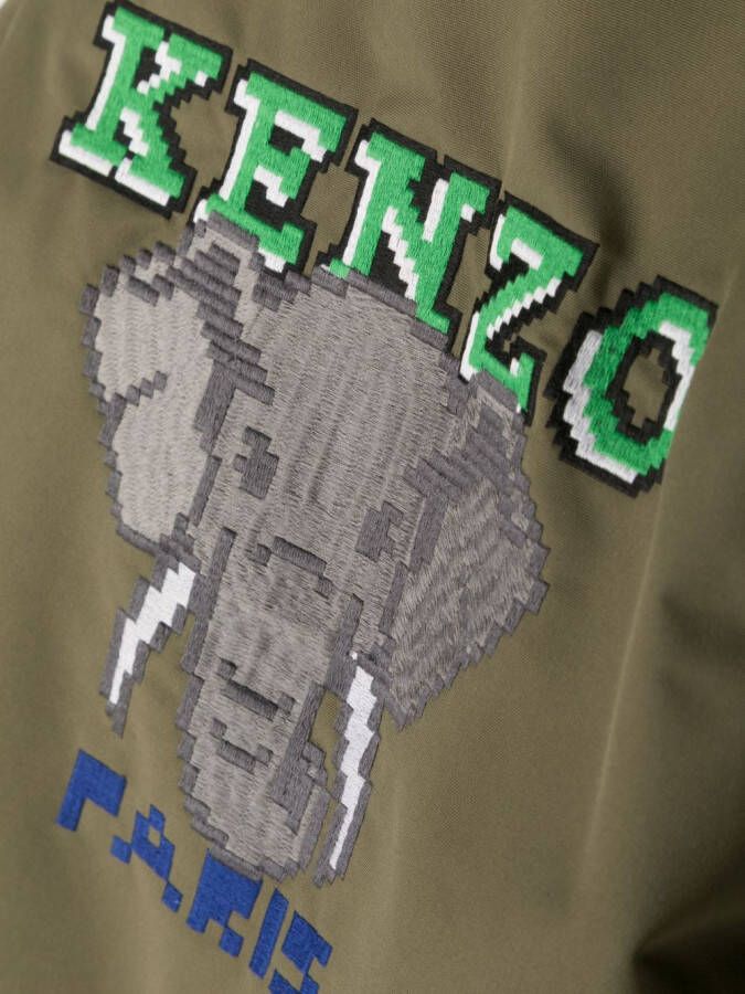 Kenzo Kids Parka met geborduurd logo Groen