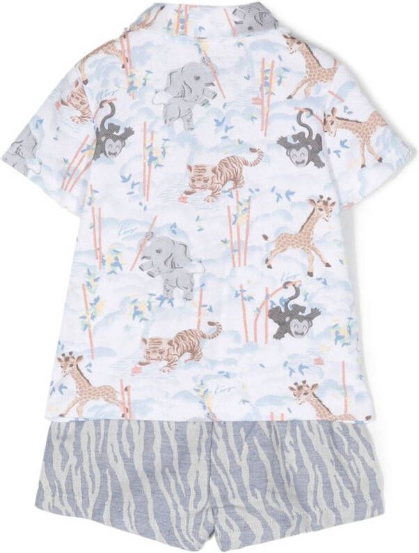 Kenzo Kids Poloshirt met dierenprint Wit