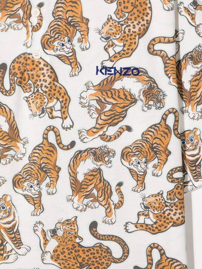 Kenzo Kids Poloshirt met geborduurd logo Wit