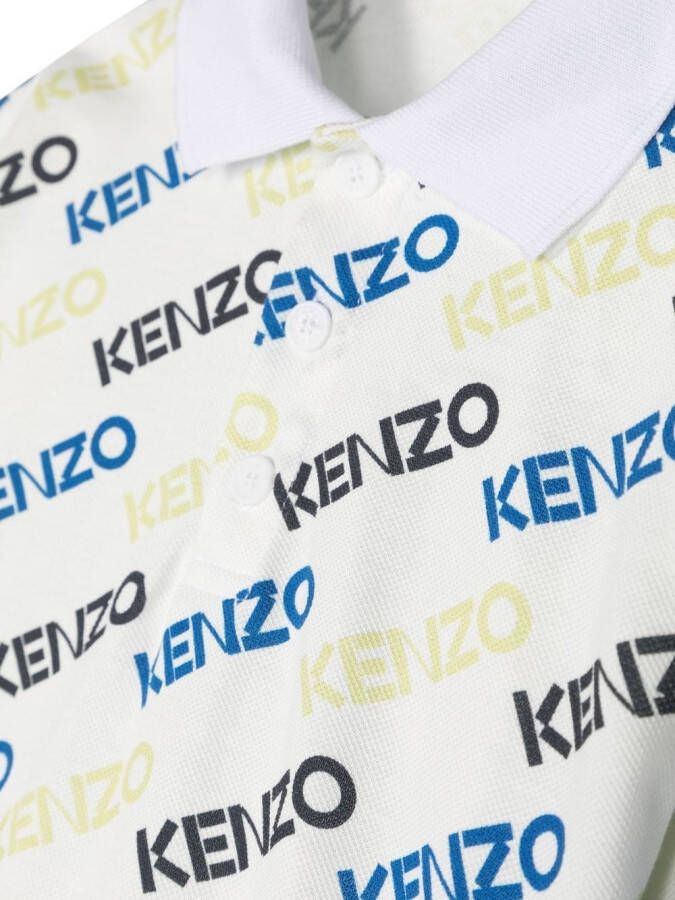 Kenzo Kids Poloshirt met logoprint Wit