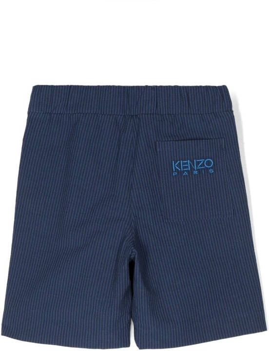 Kenzo Kids Ribfluwelen shorts Blauw