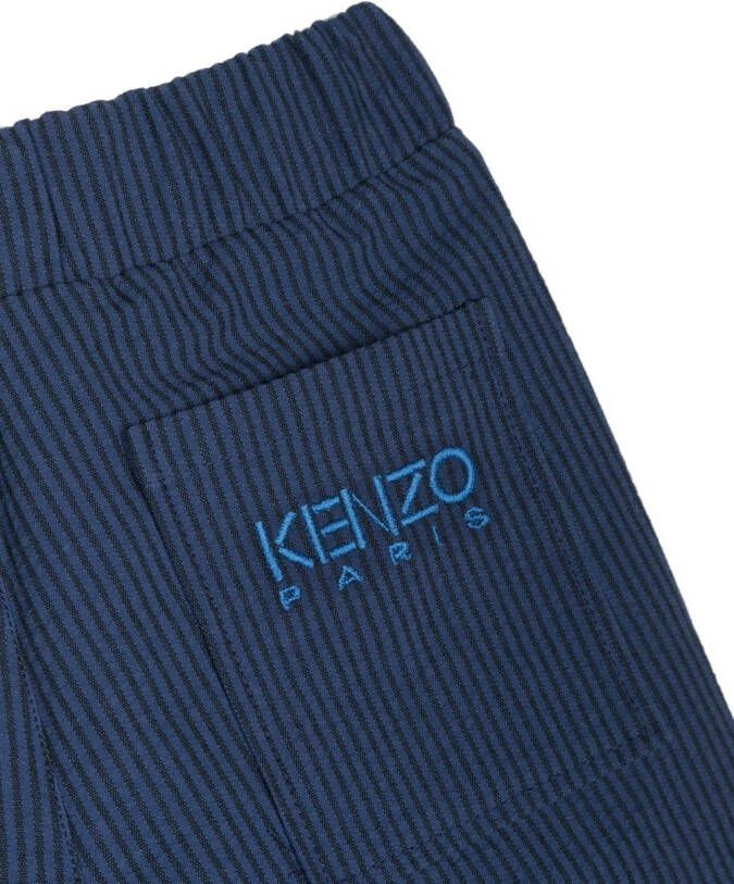 Kenzo Kids Ribfluwelen shorts Blauw