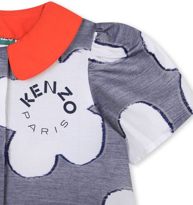 Kenzo Kids Shirt met bloemenprint Blauw