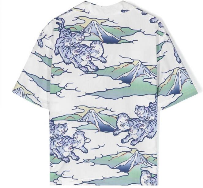 Kenzo Kids Shirt met bloemenprint Wit