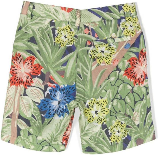 Kenzo Kids Shorts met bloemenprint Groen