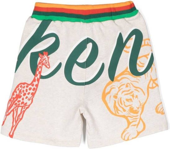 Kenzo Kids Shorts met dierenprint Beige