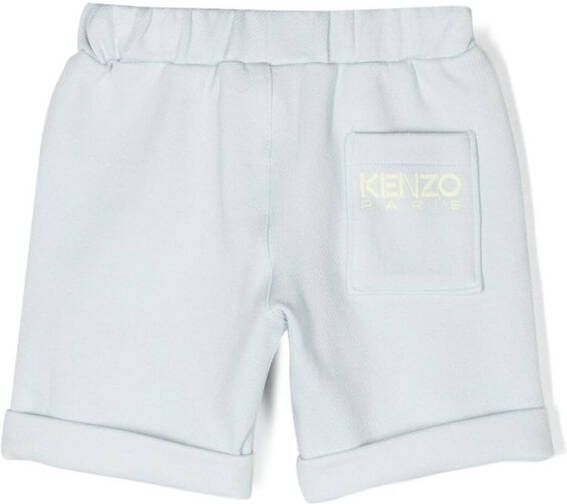 Kenzo Kids Shorts met geborduurd logo Blauw