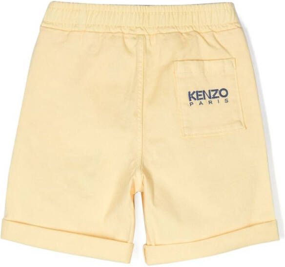 Kenzo Kids Shorts met geborduurd logo Geel