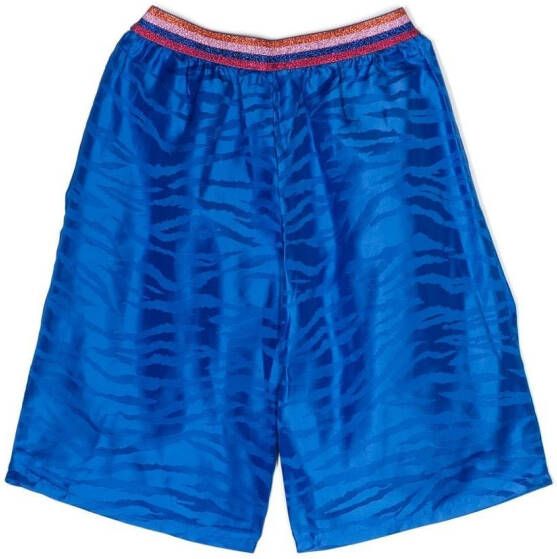 Kenzo Kids Shorts met tijgerprint Blauw