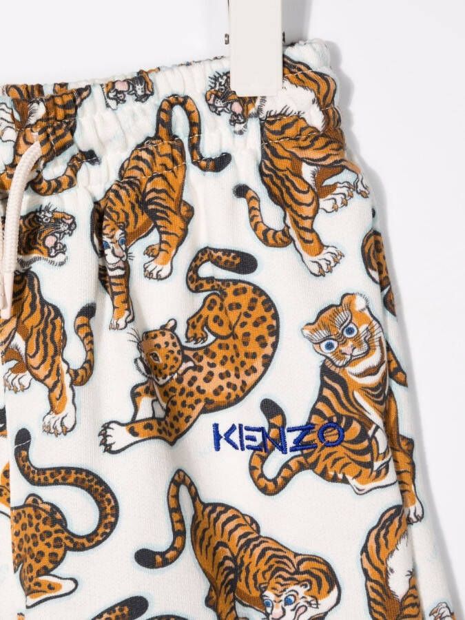 Kenzo Kids Shorts met tijgerprint Wit