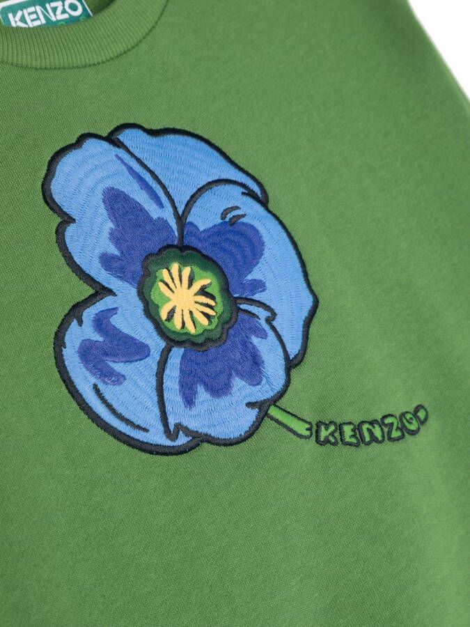 Kenzo Kids Sweater met bloemenprint Groen