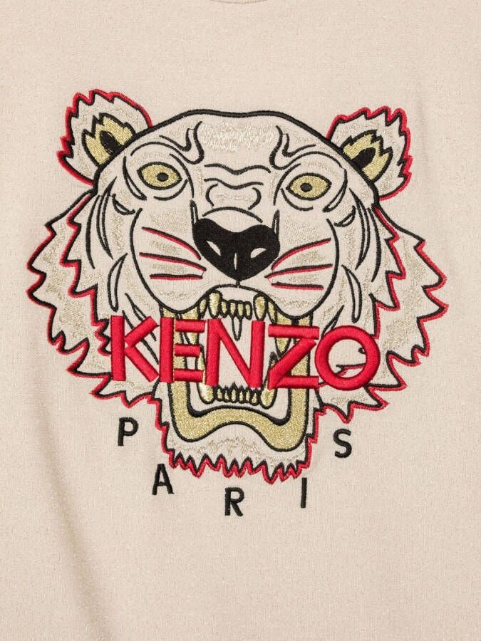 Kenzo Kids Sweater met geborduurd logo Beige
