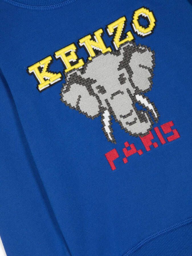 Kenzo Kids Sweater met jungleprint Blauw