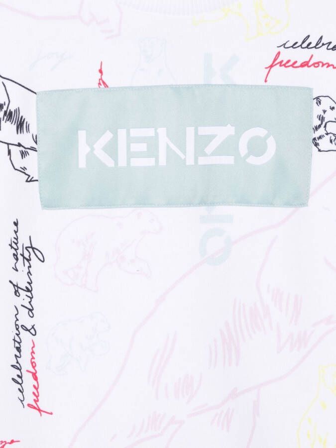 Kenzo Kids Sweater met logoprint Wit