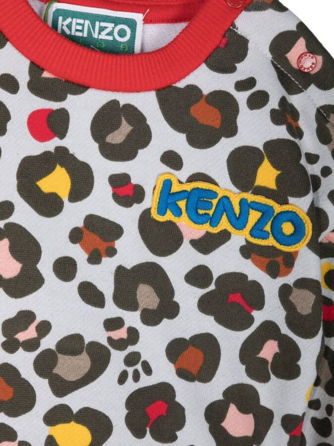 Kenzo Kids Sweater met luipaardprint Groen