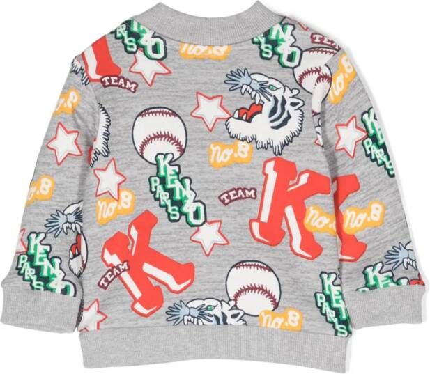 Kenzo Kids Sweater met print Grijs