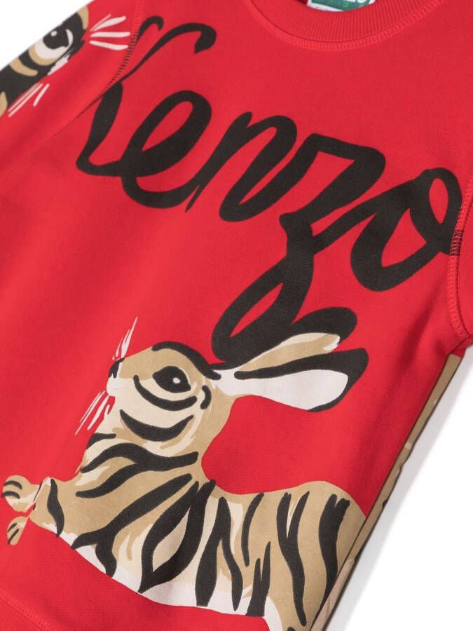 Kenzo Kids Sweater met print Rood