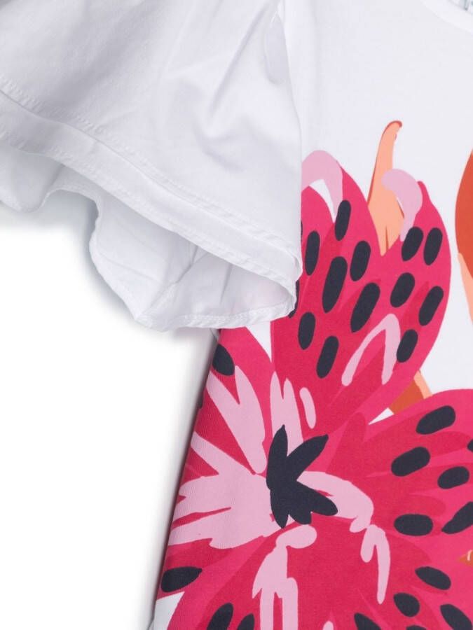 Kenzo Kids T-shirt met bloemenprint Wit