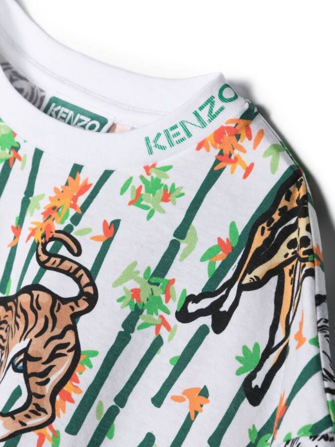 Kenzo Kids T-shirt met dierenprint Wit