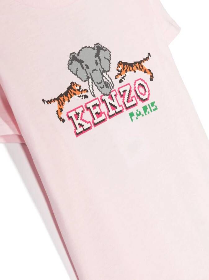 Kenzo Kids T-shirt met olifantprint Roze