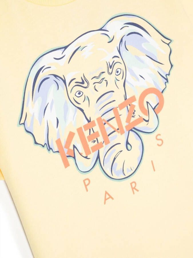 Kenzo Kids T-shirt met print Geel
