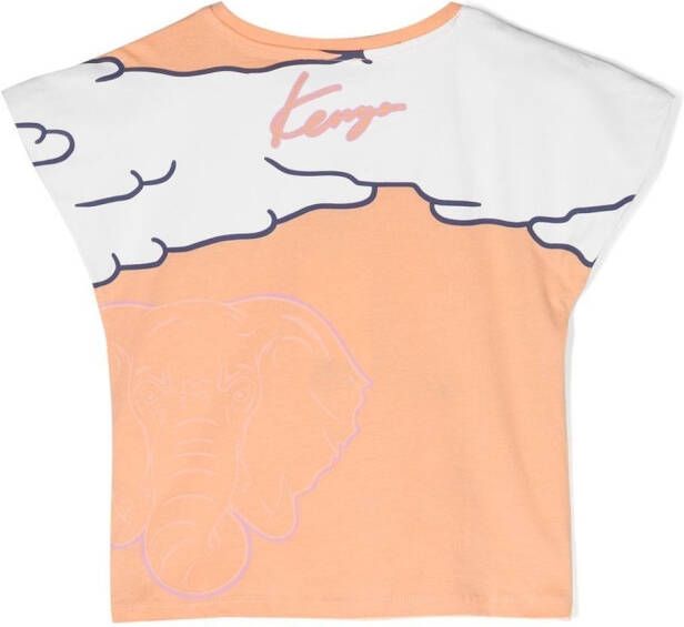 Kenzo Kids T-shirt met print Oranje