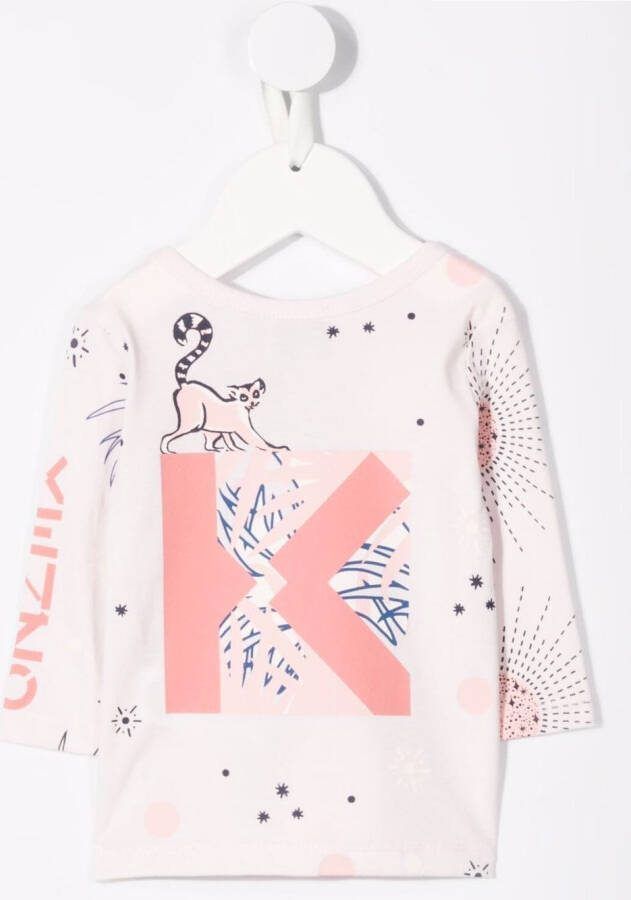 Kenzo Kids T-shirt met tijgerprint Roze