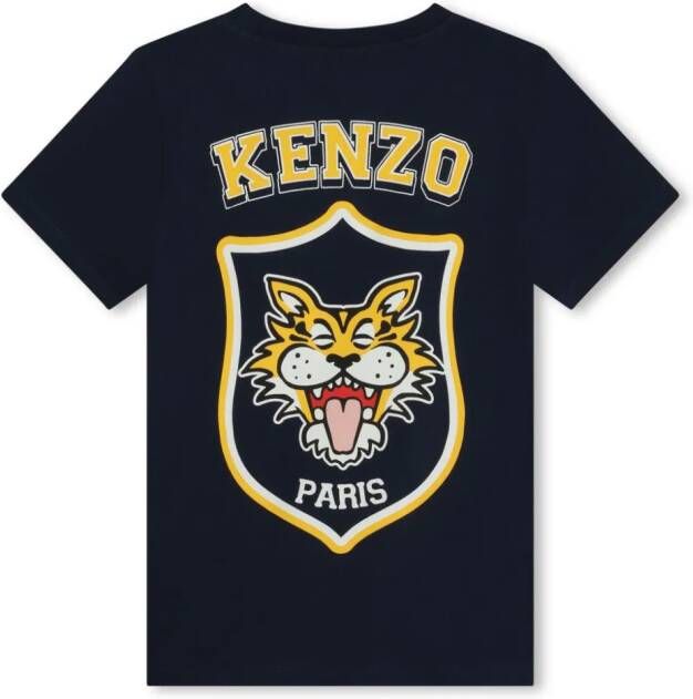Kenzo Kids T-shirt van biologisch katoen met logoprint Blauw