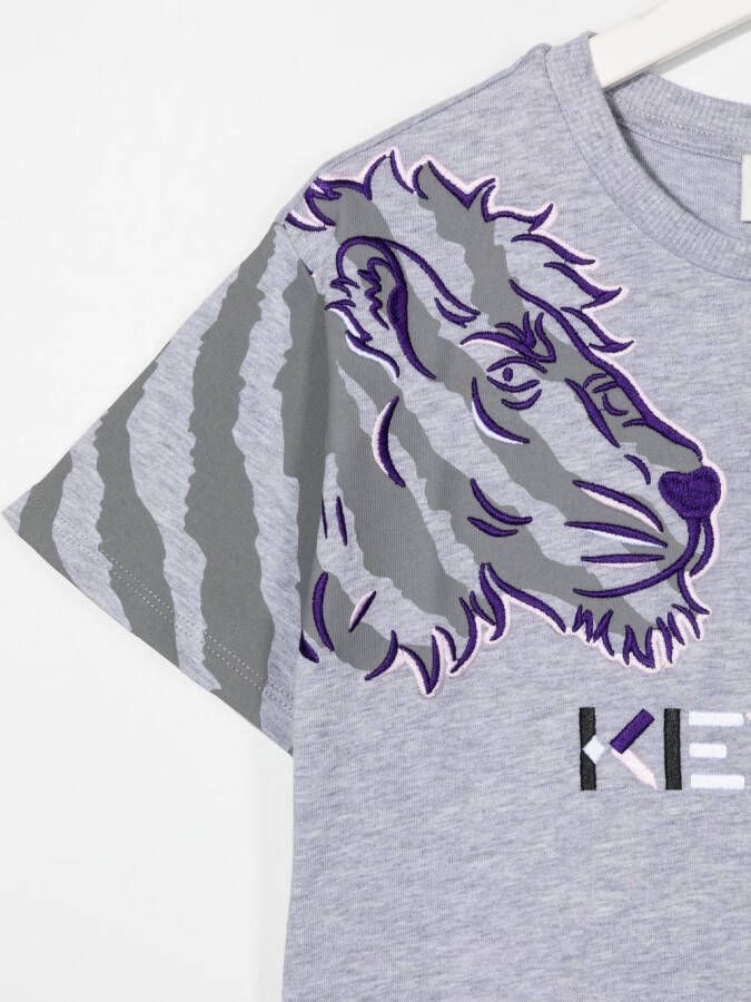 Kenzo Kids T-shirtjurk met geborduurd logo Grijs