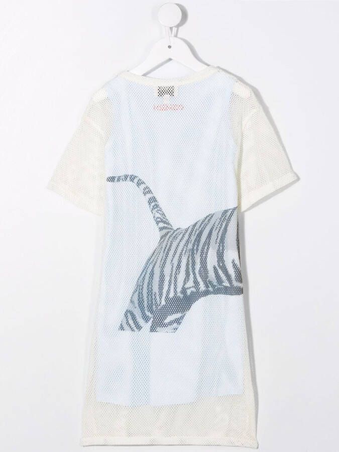 Kenzo Kids T-shirtjurk met tijgerprint Beige