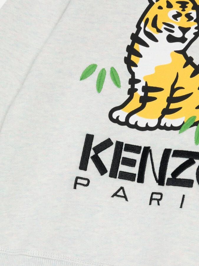 Kenzo Kids Sweater met geborduurde tijger Grijs
