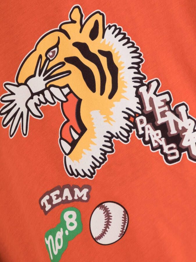 Kenzo Kids T-shirt met tijgerprint Oranje