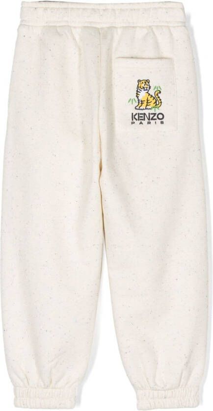 Kenzo Kids Trainingsbroek met geborduurd logo Beige
