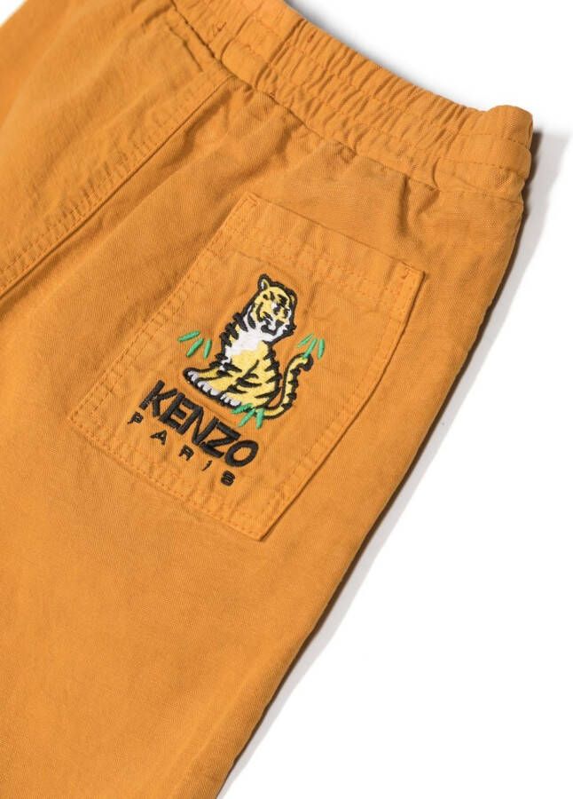 Kenzo Kids Trainingsbroek met geborduurd logo Oranje